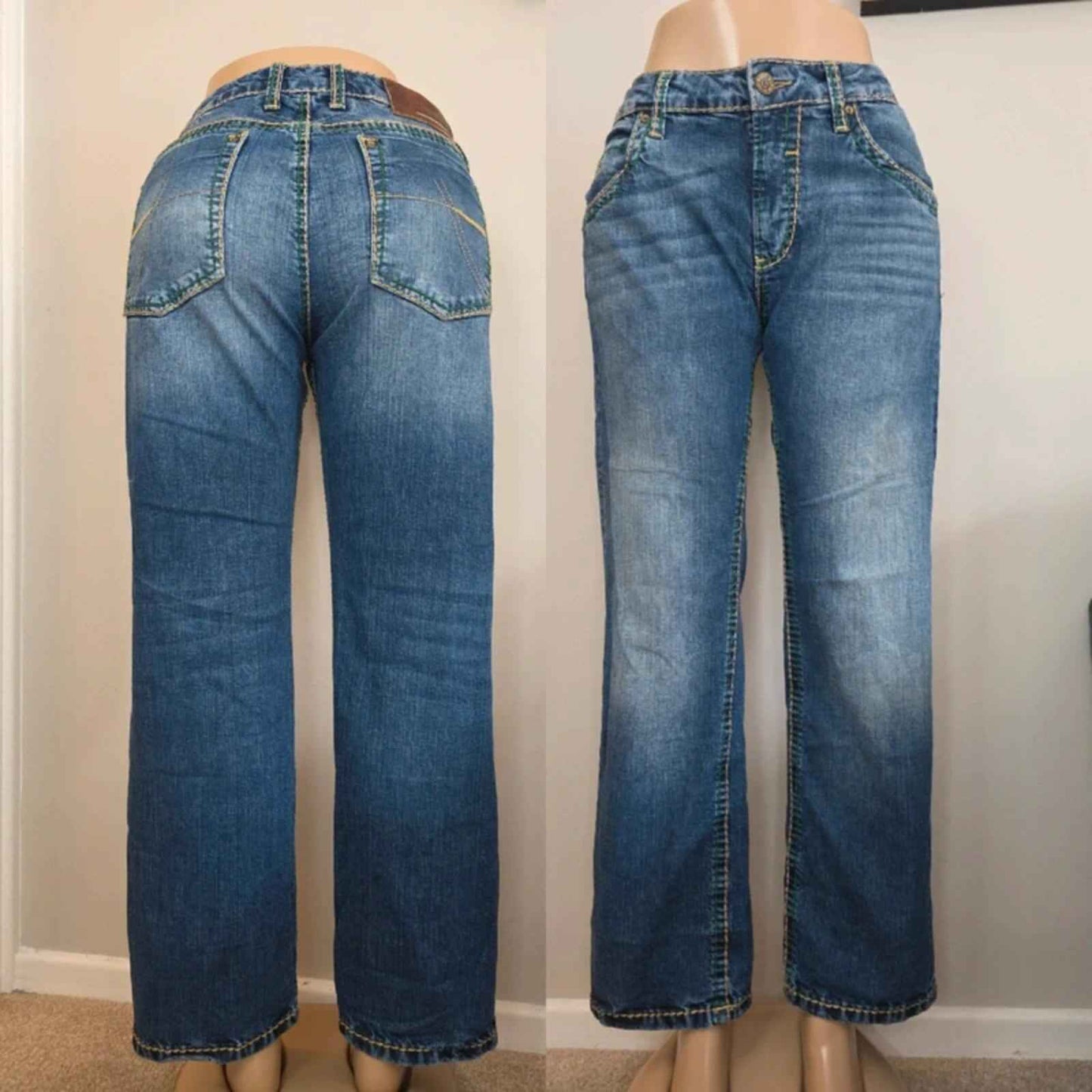 Camp David Mid Rise Wide Leg Relaxed Jeans UK Size 14 Petite