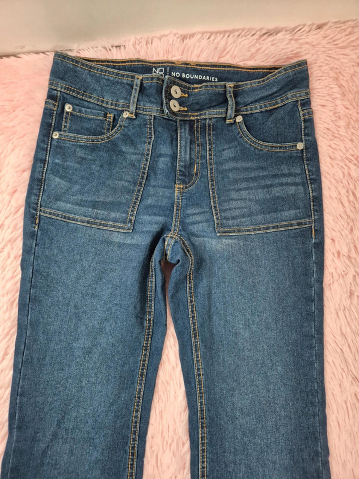 Vintage Y2K No Boundaries Mid Rise Flared Jeans UK 10