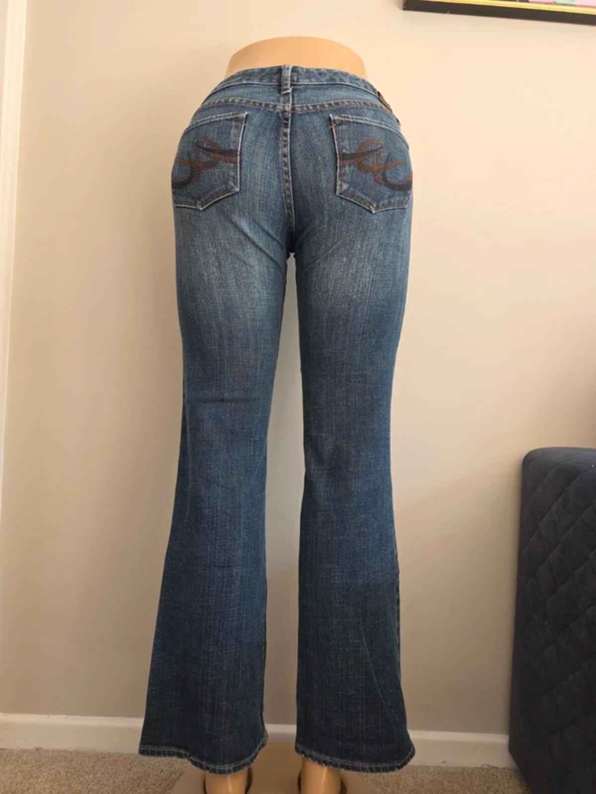 X2 Low Rise Ultra Bootcut Vintage Y2K Jeans UK Size 6 Petite