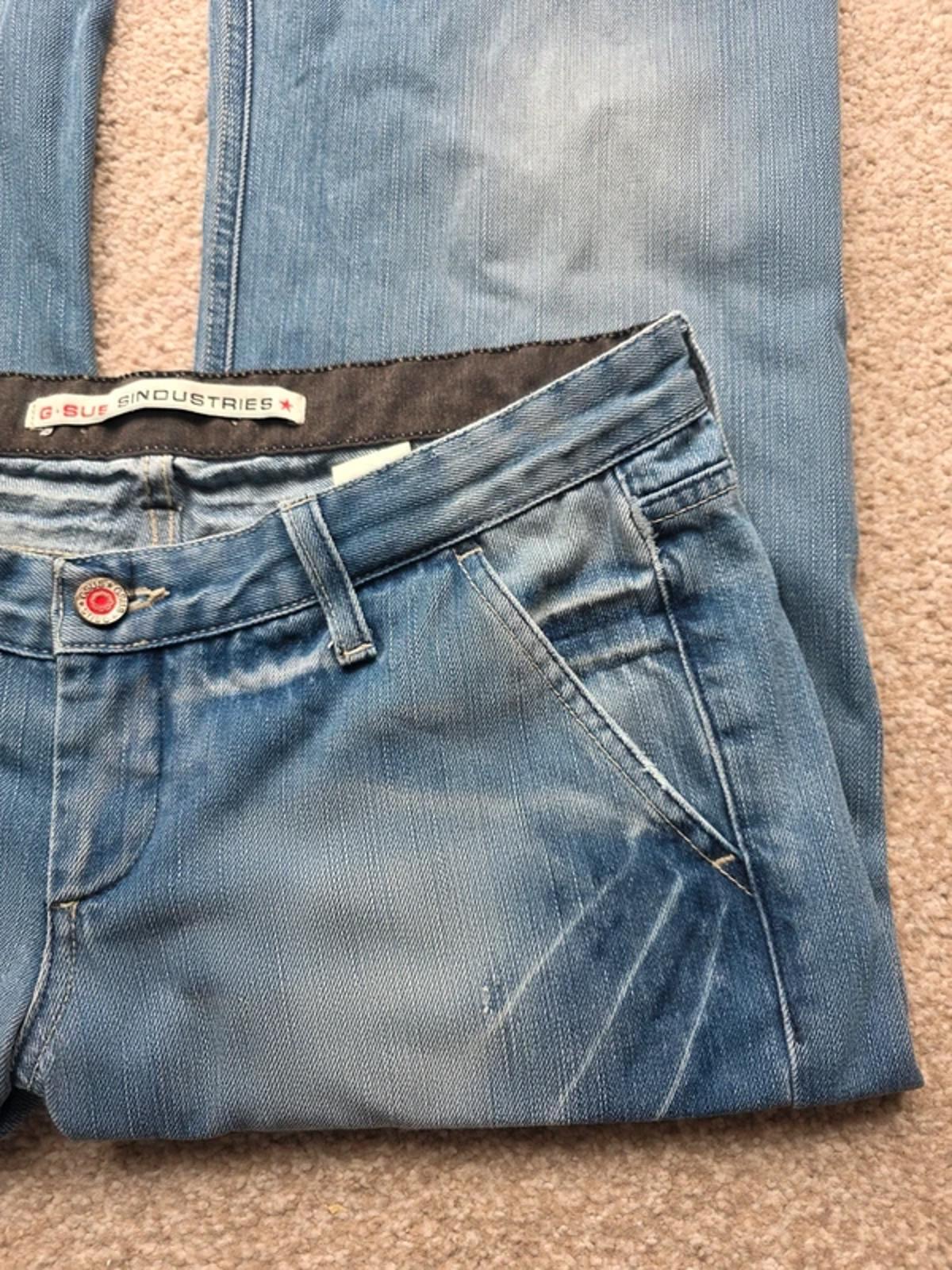 Vintage Y2K Gsus Sindustries Low Rise Wide Leg Jeans UK Size 14