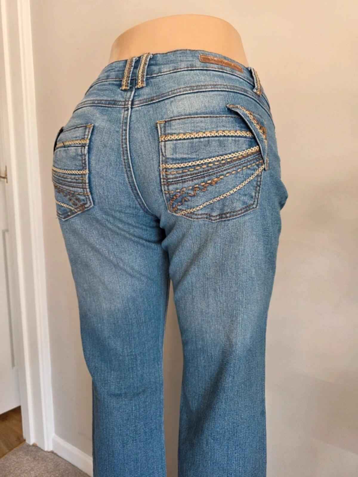 Vintage Y2K Wam Low Rise Slight Bootcut Jeans UK Size 12