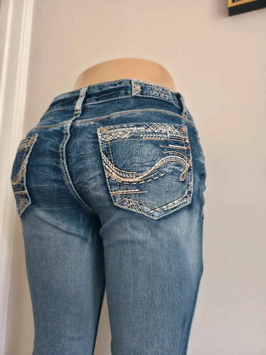 Amethyst Mid Rise Bootcut Vintage Y2K Jeans UK Size 10 Petite