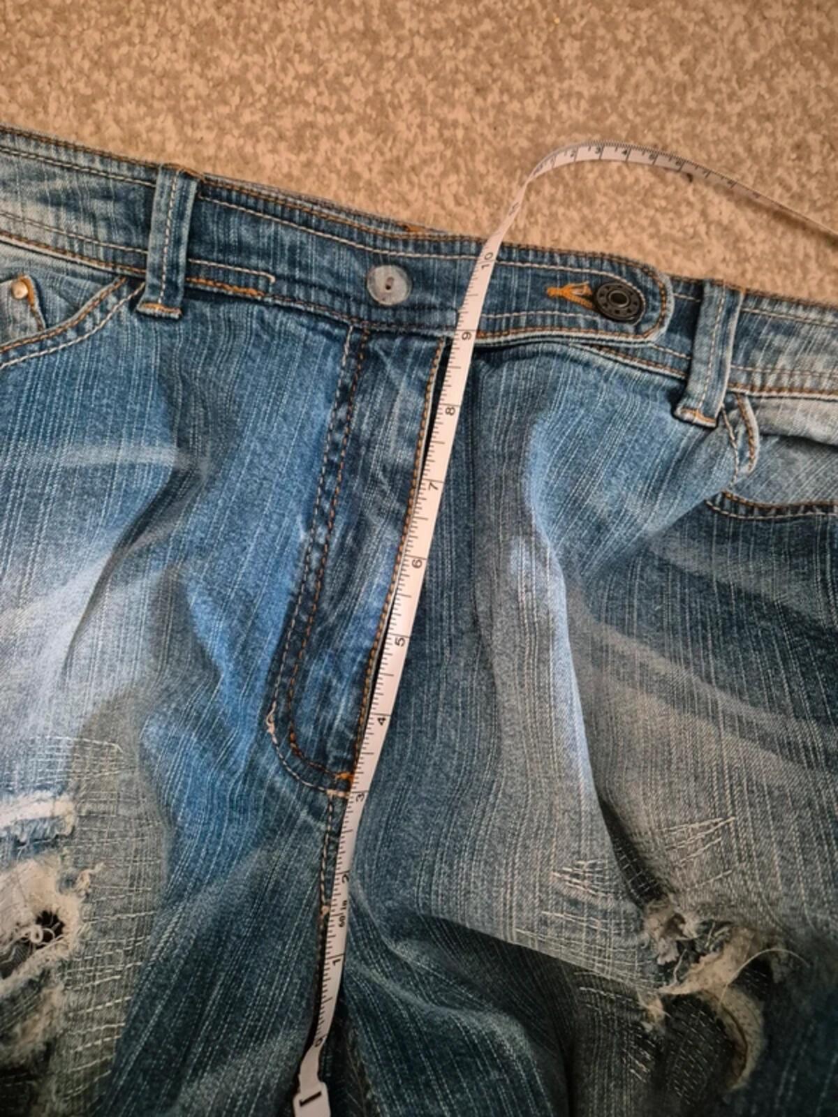 Vintage Y2K Ulla Popken Mid Rise Bling Flared Jeans UK Size 14/16 Petite