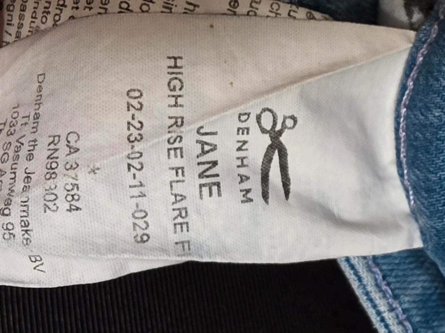 Denham High Rise Flared Jeans UK Size 8