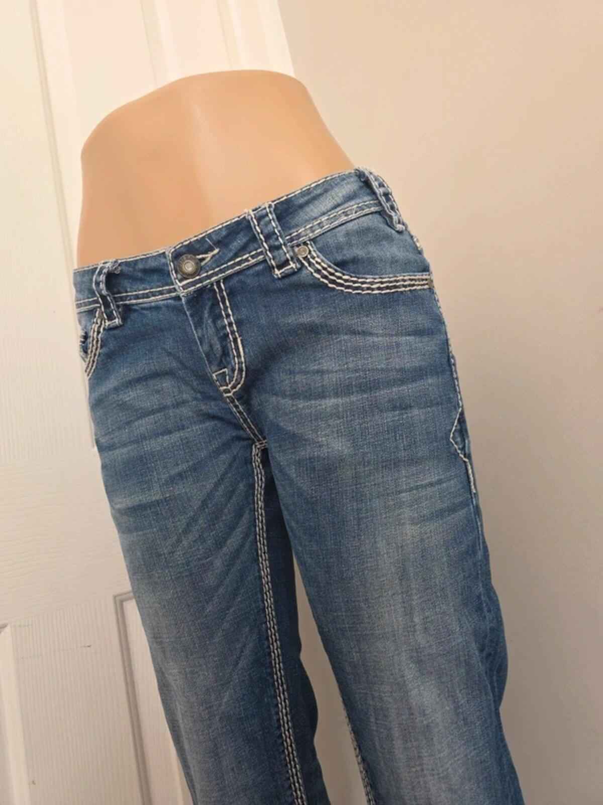 Rock & Roll Cowgirl Low Rise Bootcut Vintage Y2K Jeans UK Size 8 Tall