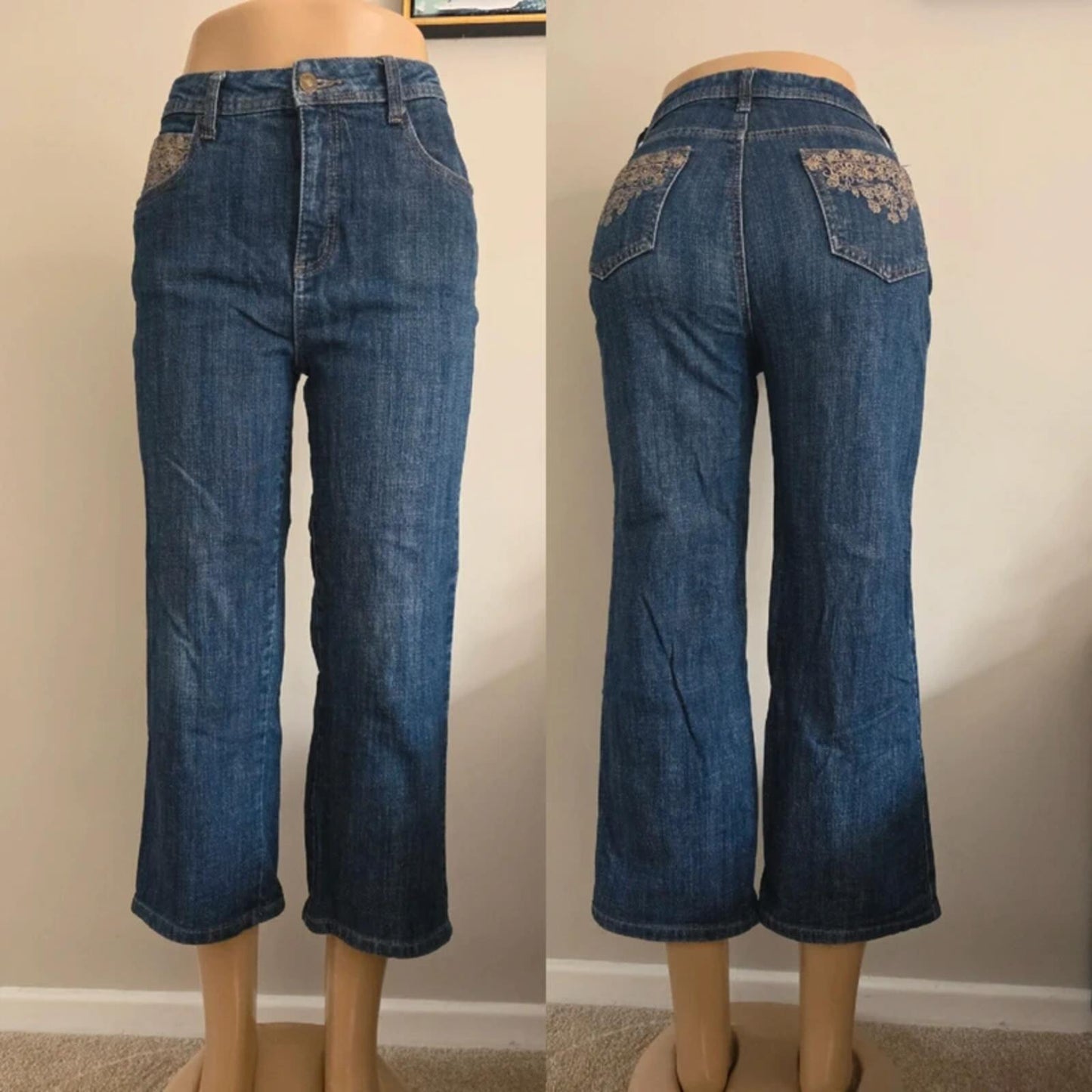 Penmans Vintage Y2K High Rise Relaxed Capri Jeans UK Size 10