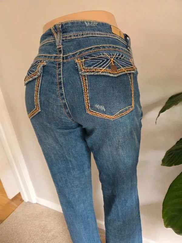 Vintage Y2K Supplies Mid Rise Straight Leg Jeans UK Size 16