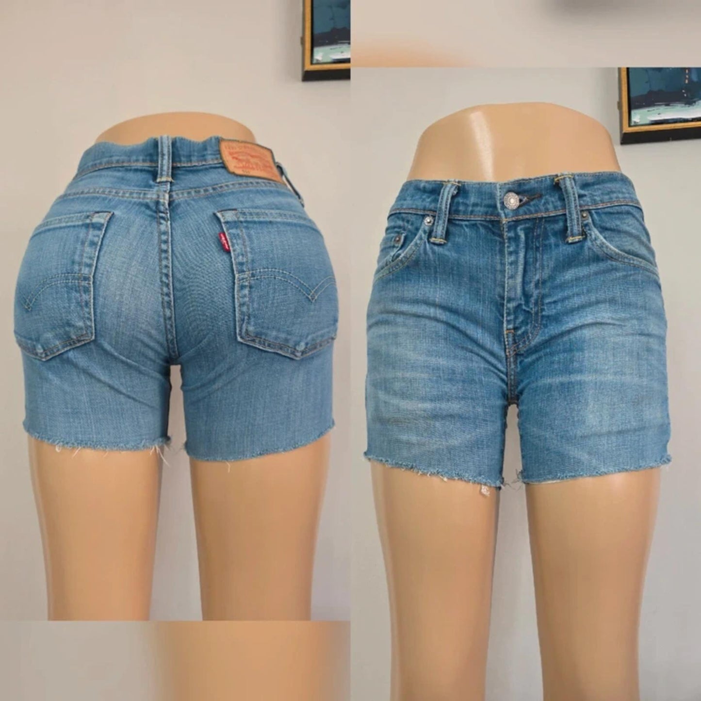 Levi's Mid Rise Denim Shorts UK Size 8