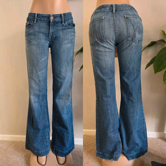Vintage Y2K Citizens of Humanity Low Rise Flare Jeans UK Size 12/14 Tall