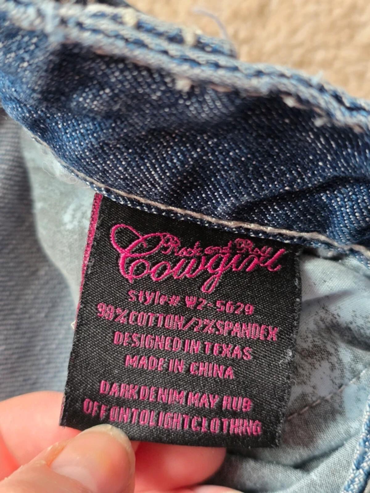 Vintage Y2K Rock & Roll Cowgirl Mid Rise Boyfriend Jeans UK Size 10 tall