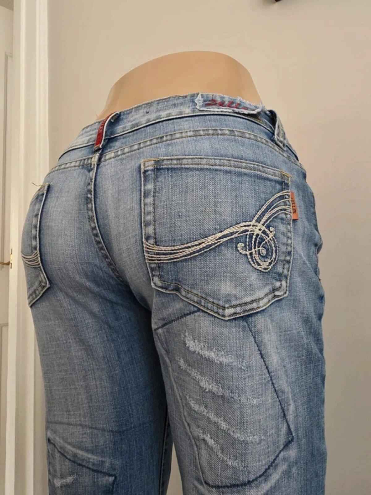 Vintage Y2K 2 Elles Low Rise Flared Jeans UK Size 12 Tall