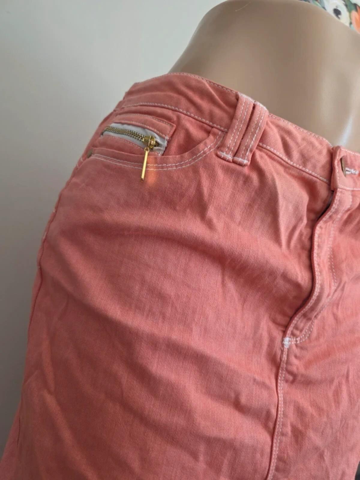 Vintage Y2K Max Jeans Pink Denim Mini Skirt UK Size 14