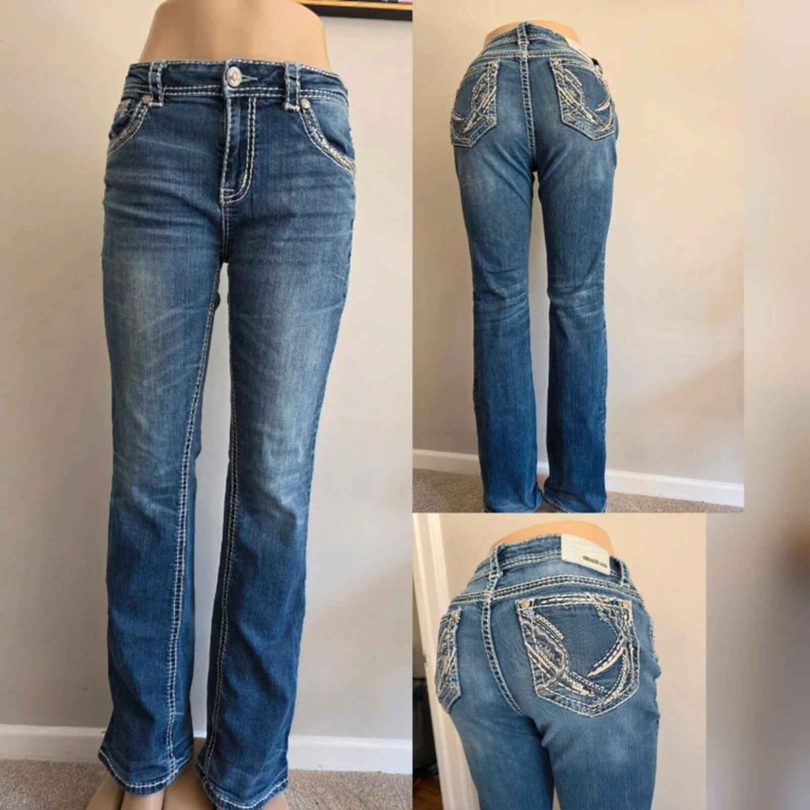 Grace in LA Mid Rise Bootcut Jeans UK Size 12