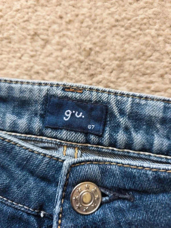 Vintage Y2K G.U. Mid Rise Cropped Jeans UK Size 8 tall