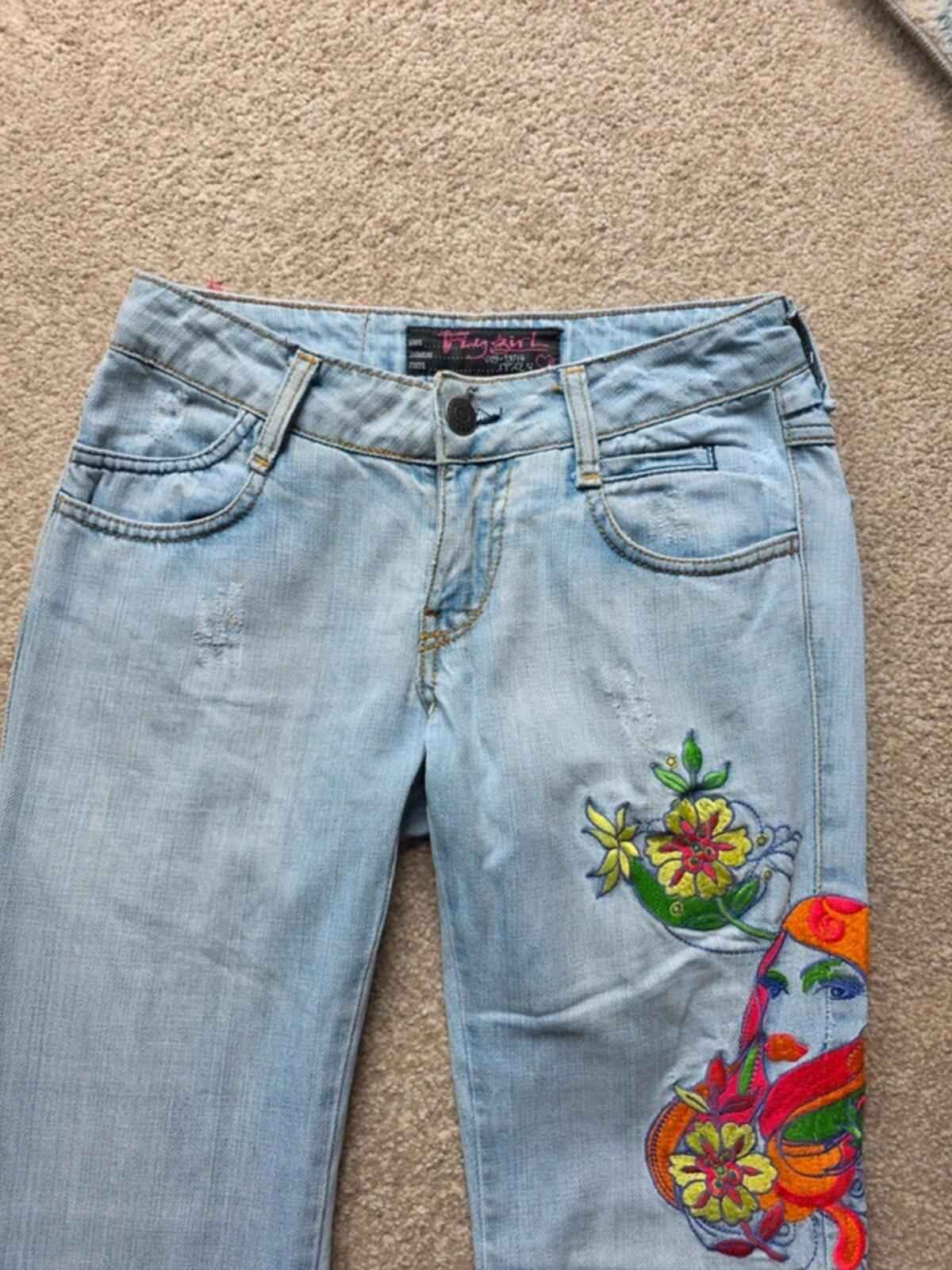 Flygirl Low Rise Straight Leg Jeans UK Size 6