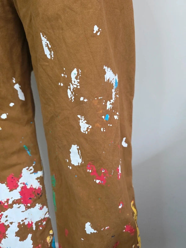 MNMl High Rise Straight Leg Paint Splatter Jeans UK Size 20
