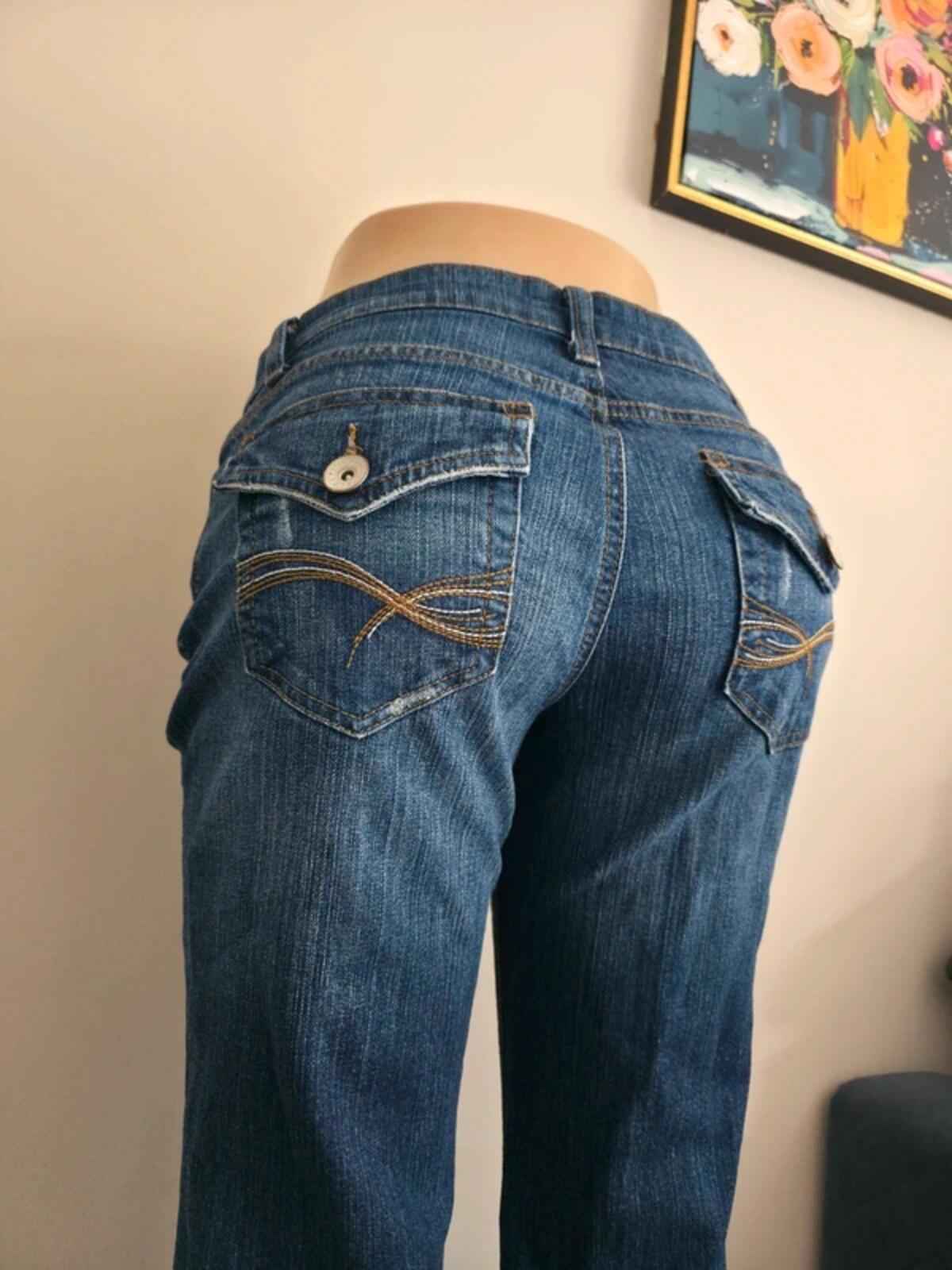 L.e.i Low Rise Relaxed Flared Vintage Y2K Jeans UK Size 12/14