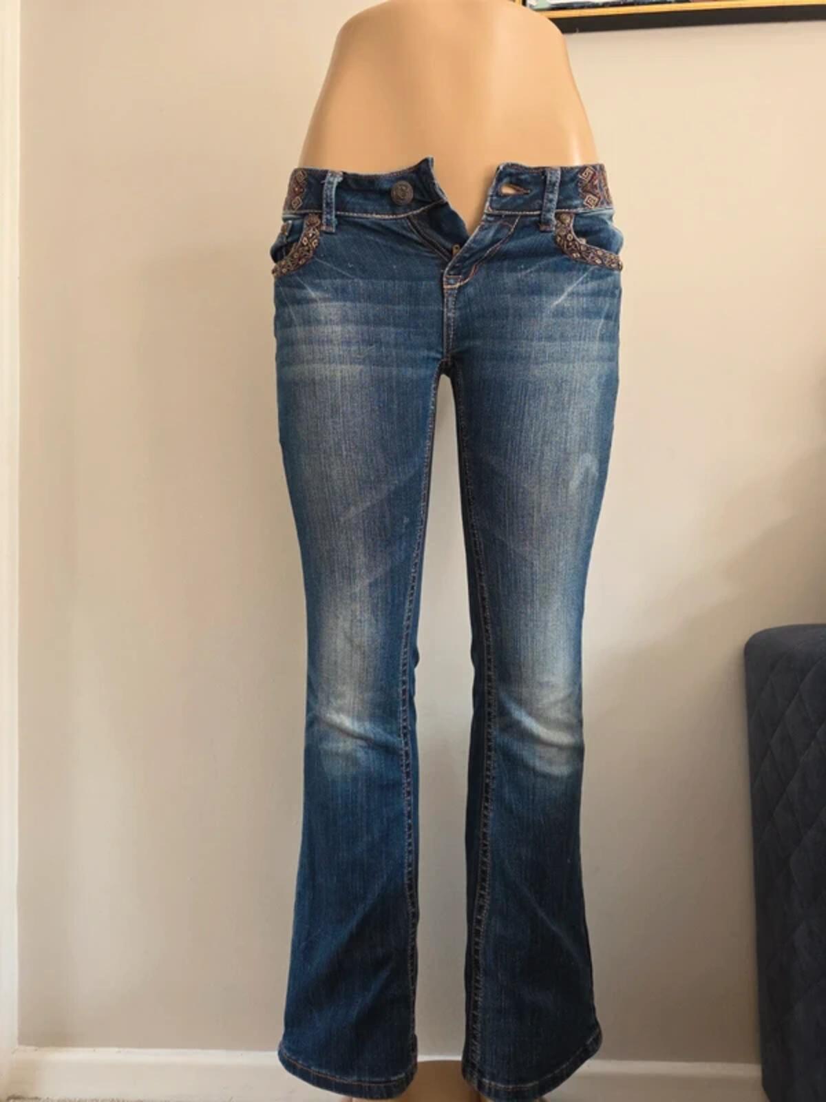 Grace in LA Ultra Low Rise Bootcut Vintage Y2K Jeans UK Size 4/6