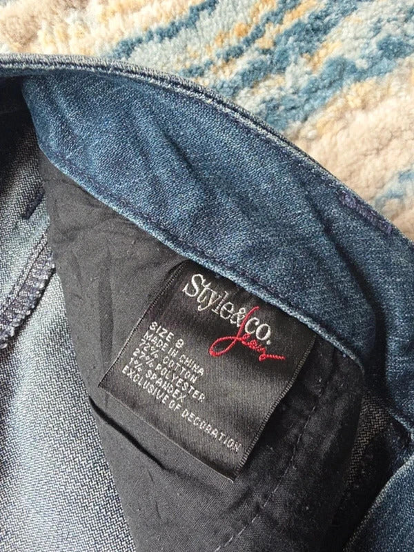 Style & Co Mid Rise Straight Vintage Y2K Jeans UK Size 10 Petite