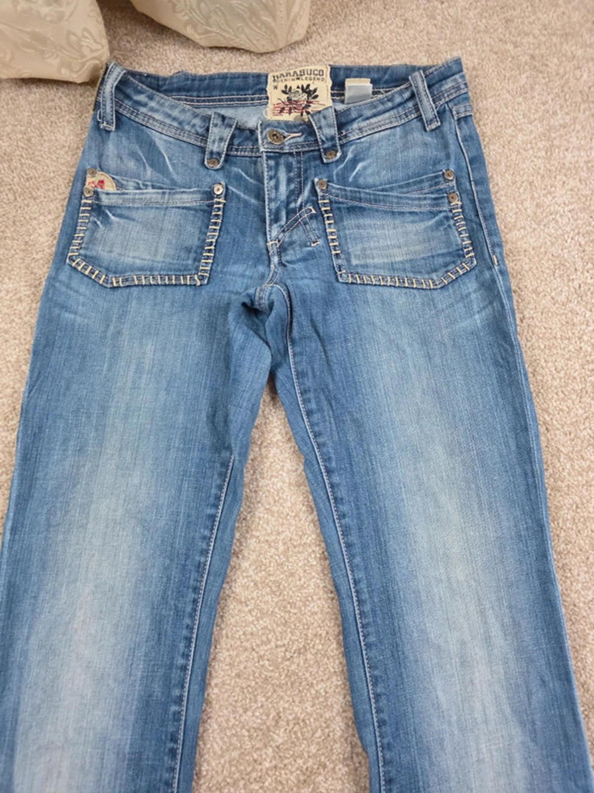 Vintage Y2K Parasuco Super Low Rise Bootcut Jeans UK Size 8