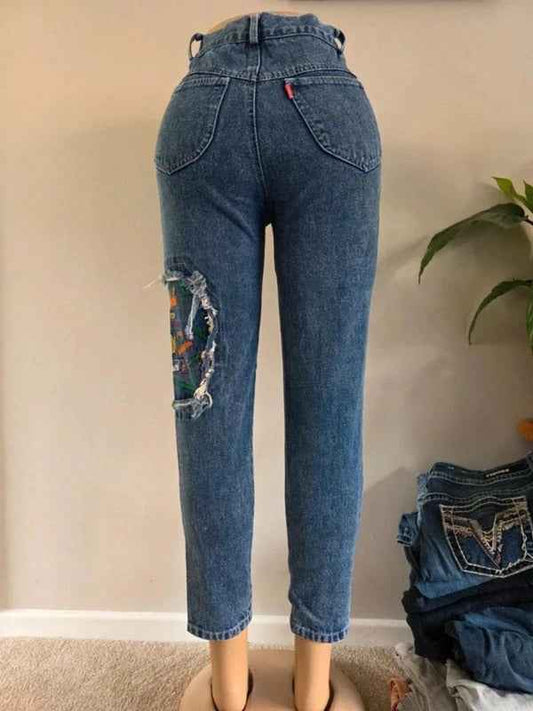 Kong Loon High Rise Mum Jeans UK Size 6 Ankle Length