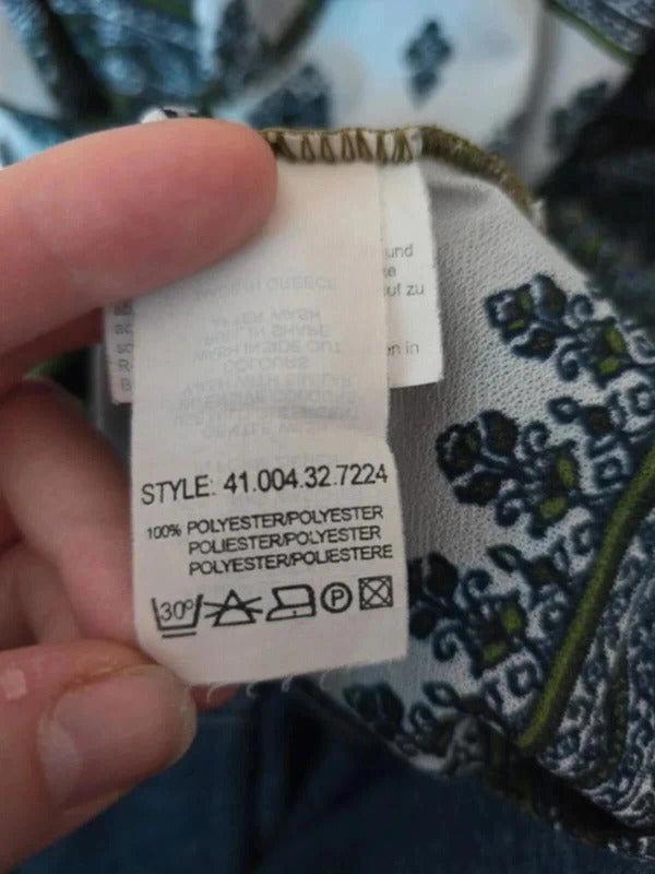 QS Vintage Y2K Paisley Mesh Top UK Size 14