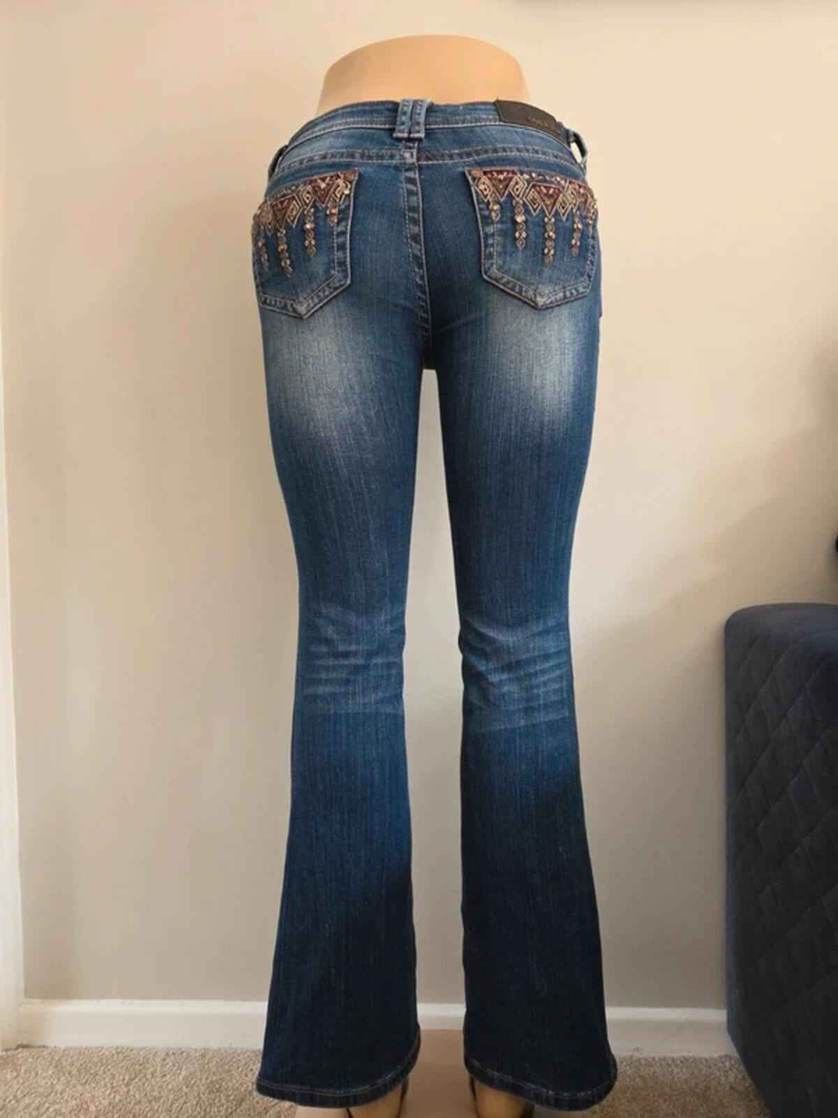 Grace in LA Ultra Low Rise Bootcut Vintage Y2K Jeans UK Size 4/6