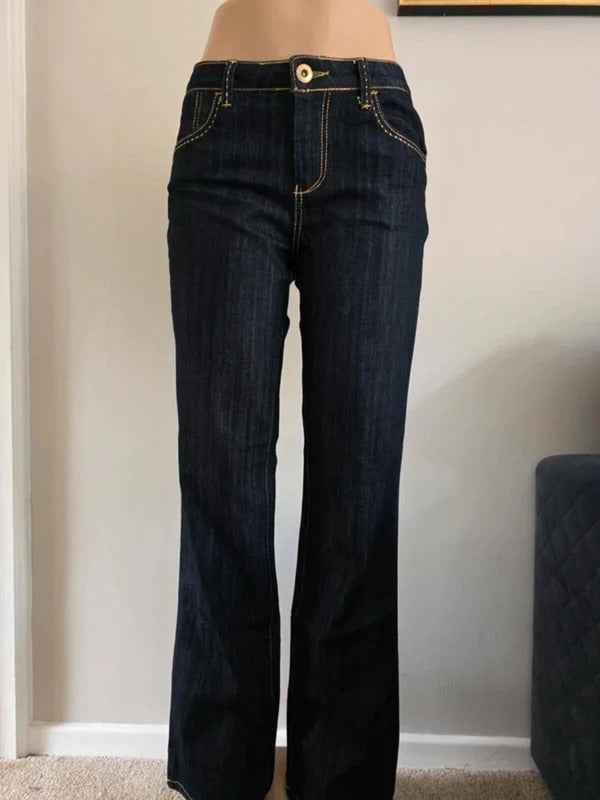 Baccini Mid Rise Wide Leg Vintage Y2K Jeans UK Size 10