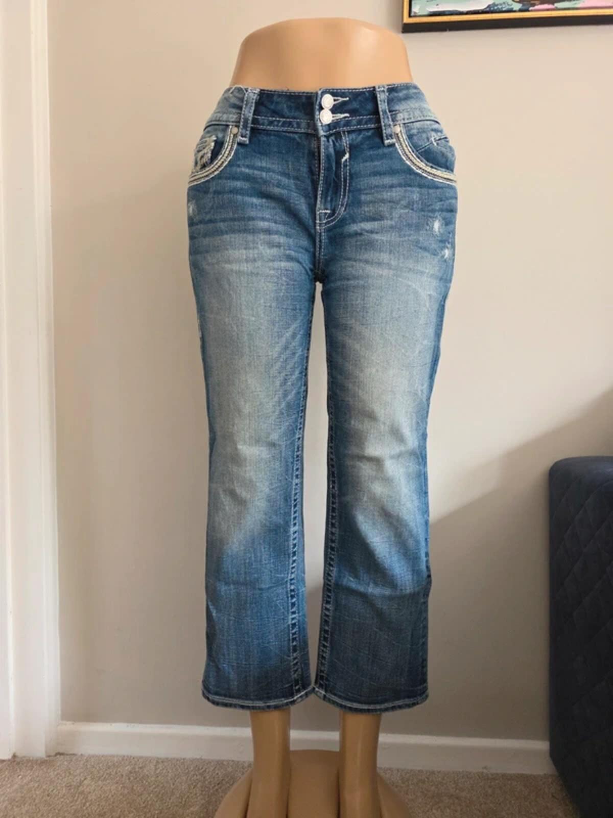 Vigoss Mid Rise Capri Vintage Y2K Jeans UK Size 14/16