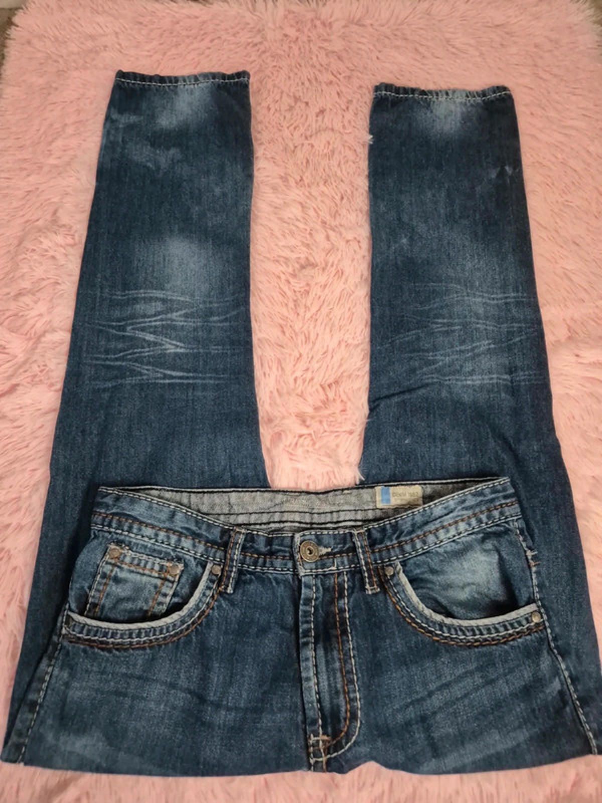 Vintage Y2K Denim 1982 Mid Rise Straight Leg Baggy Jeans UK 12