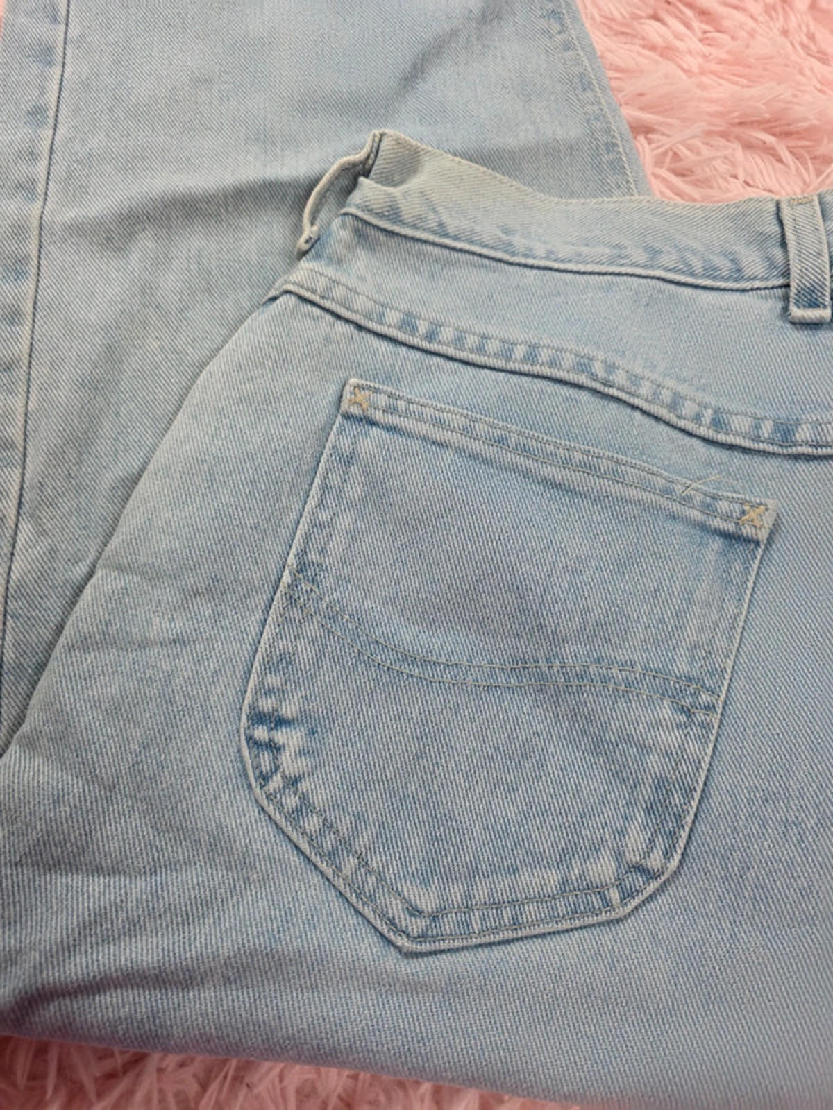 Vintage Y2K Lee Mum Jeans Light Blue Denim UK Size 10 Tall