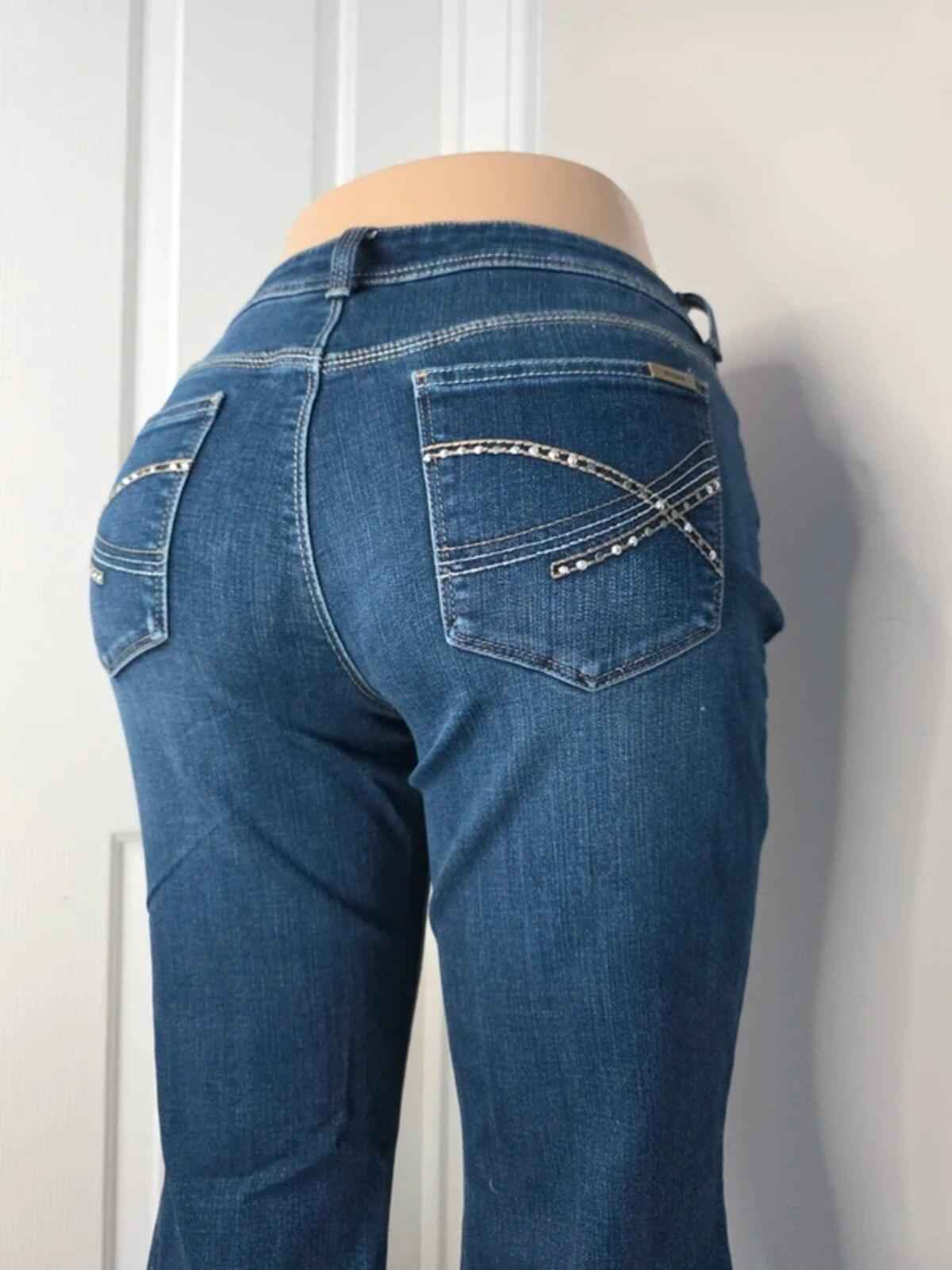 Chico's So Slimming Mid Rise Flared Jeans UK Size 10 Petite