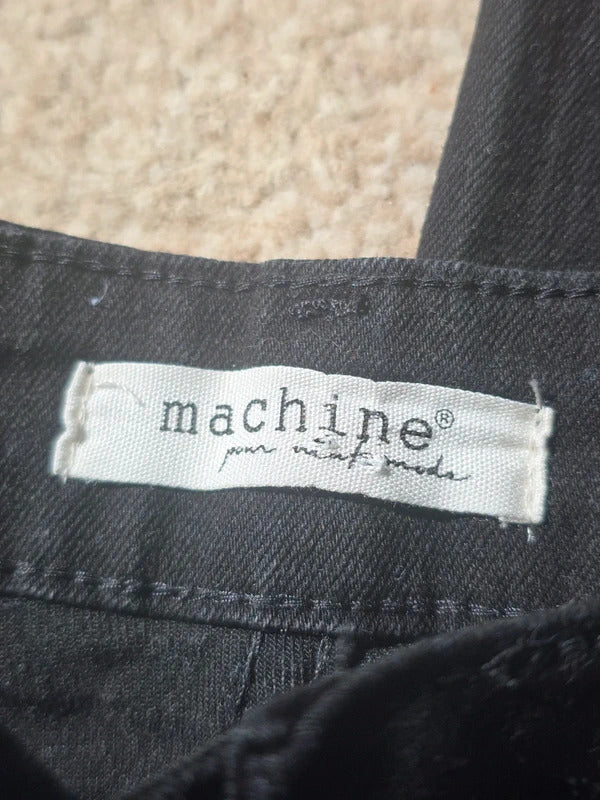 Machine Wide Leg Black Printed Jeans UK Size 8 Tall