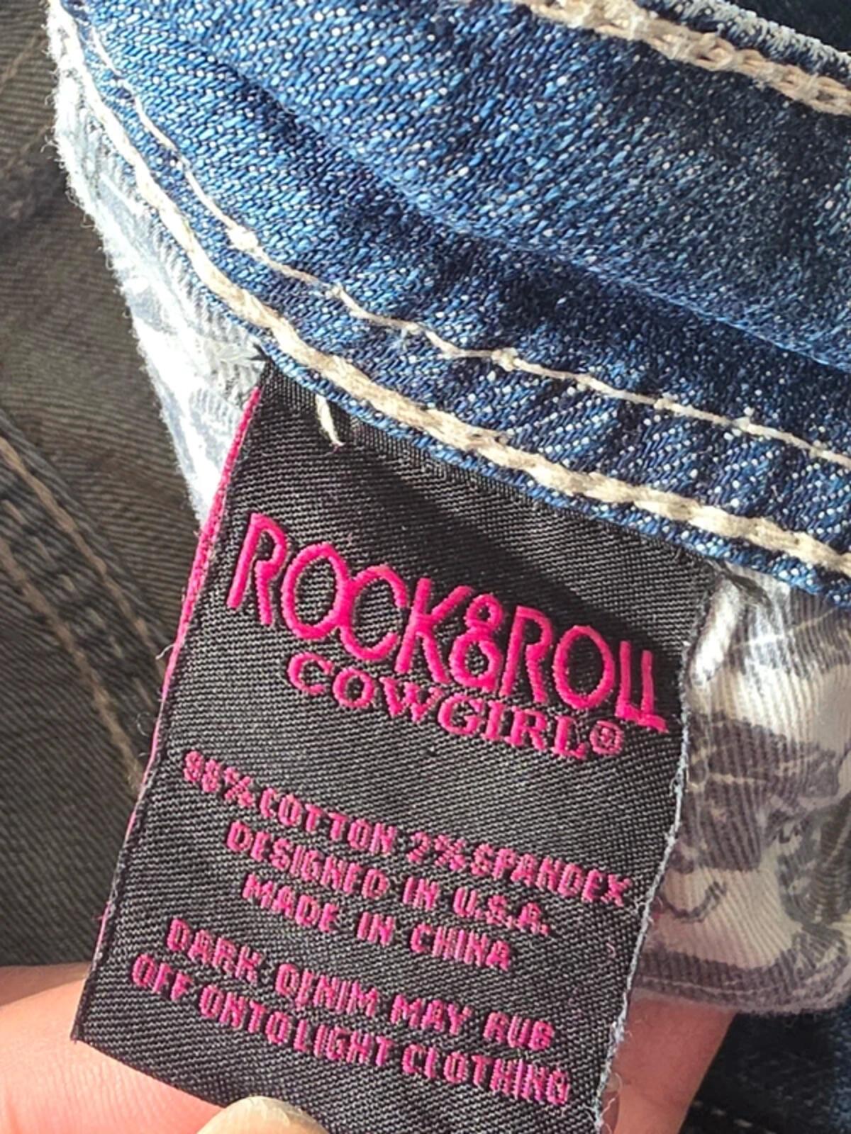 Rock & Roll Cowgirl Low Rise Relaxed Bootcut Vintage Y2K Jeans UK Size 8/10 Tall
