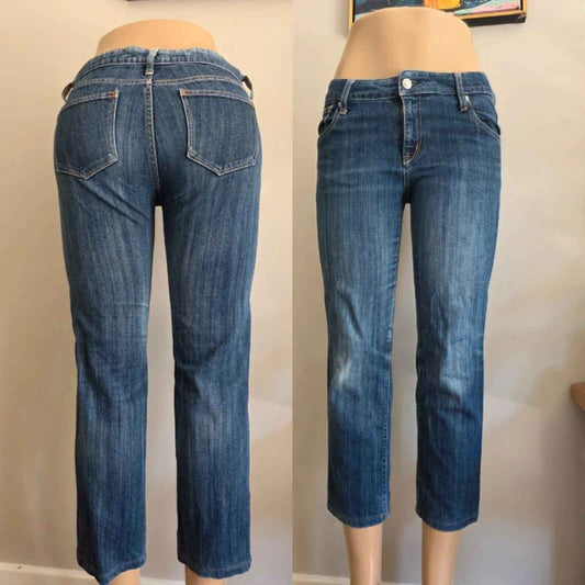 Vintage Y2K G.U. Mid Rise Cropped Jeans UK Size 8 tall