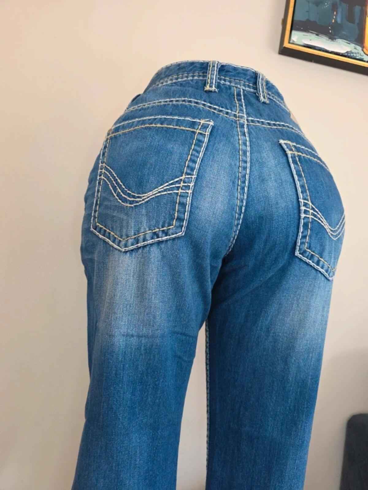 Denim 1982 Vintage Y2K High Rise Straight Leg Jeans UK Size 14 Petite