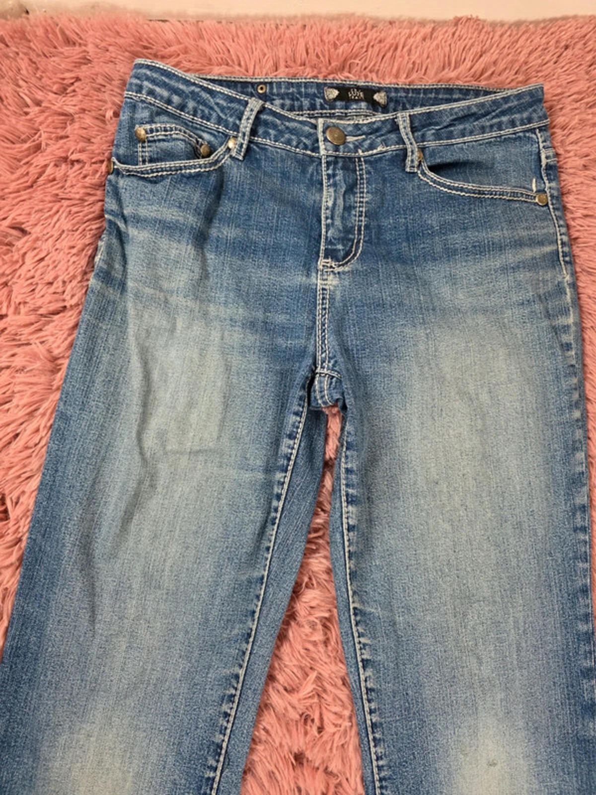 Vintage Y2K Luxe Mid Rise Bootcut Jeans UK Size 10 Petite