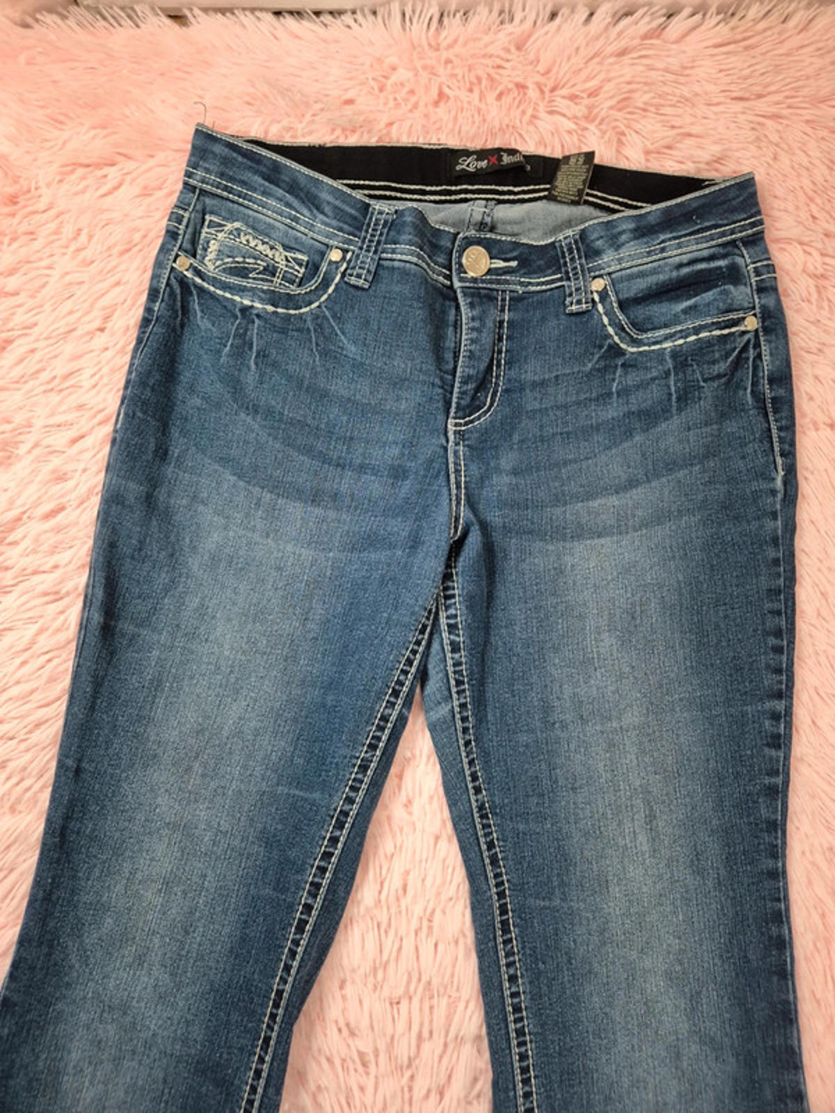 Vintage Y2K Love Indigo Mid Rise Bootcut Jeans UK size 12
