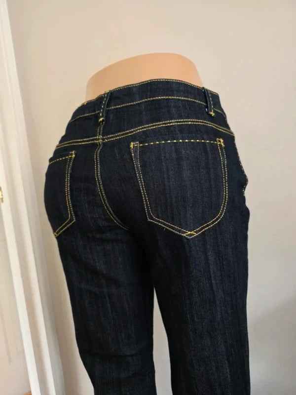 Baccini Mid Rise Wide Leg Vintage Y2K Jeans UK Size 10