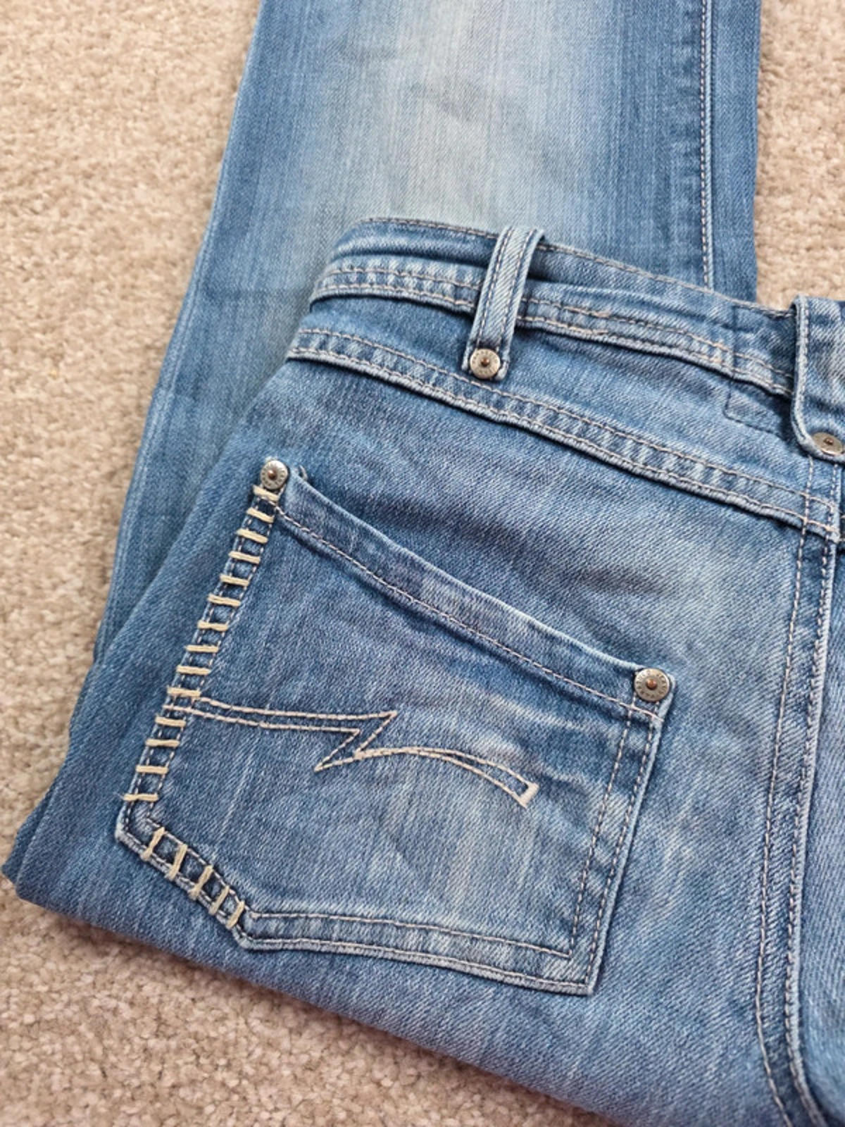 Vintage Y2K Parasuco Super Low Rise Bootcut Jeans UK Size 8