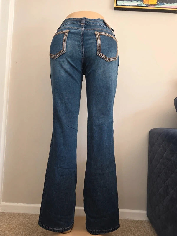 Maurices Low Rise Bootcut Vintage Y2K Jeans UK Size 8/10 Tall