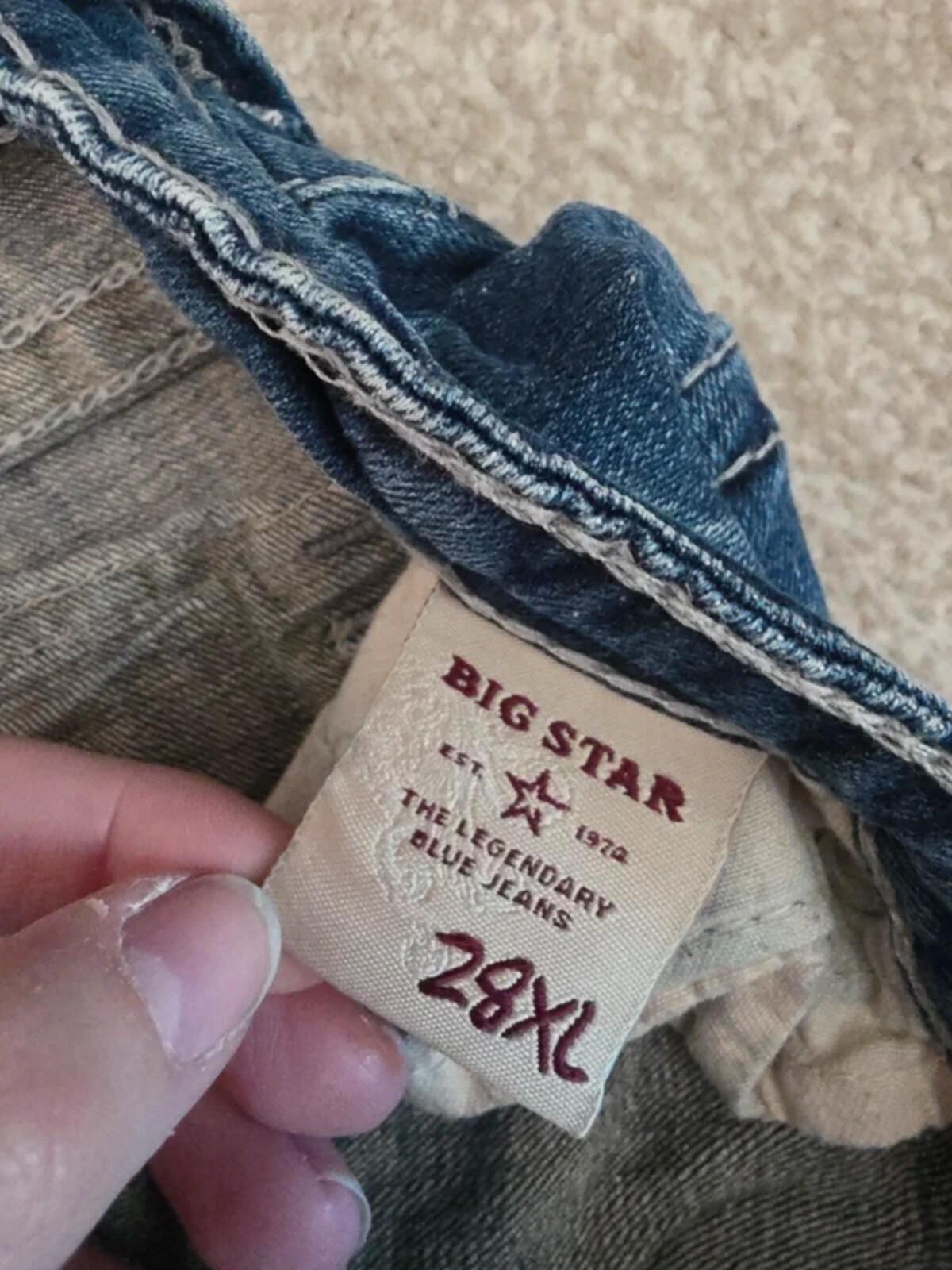 Big Star Ultra Low Rise Bootcut Vintage Y2K Jeans UK Size 8 Tall