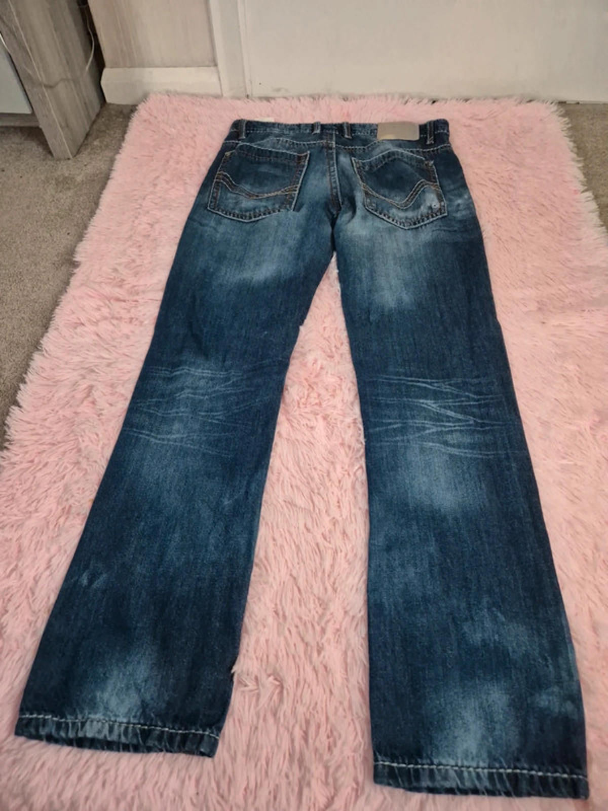 Vintage Y2K Denim 1982 Mid Rise Straight Leg Baggy Jeans UK 12