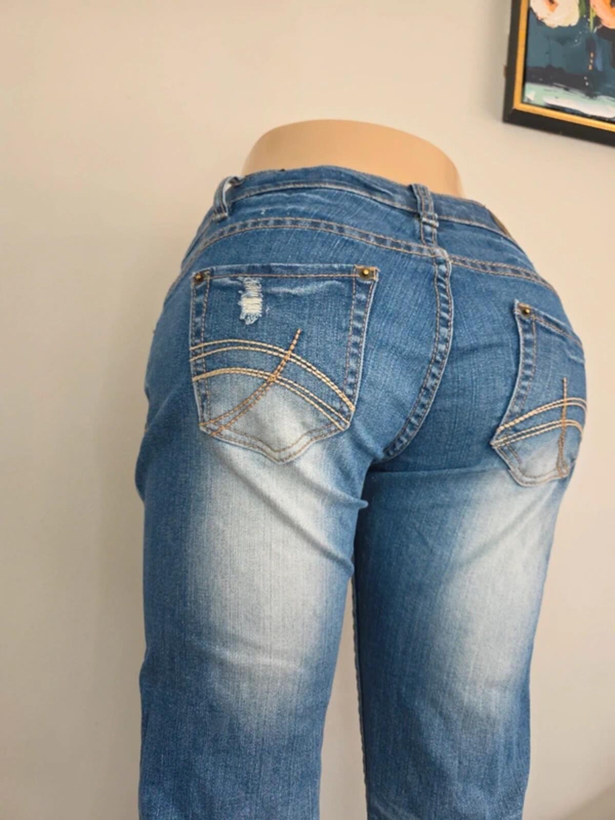 Two Days Later Ultra Low Rise Straight Vintage Y2K Jeans UK Size 8 Tall