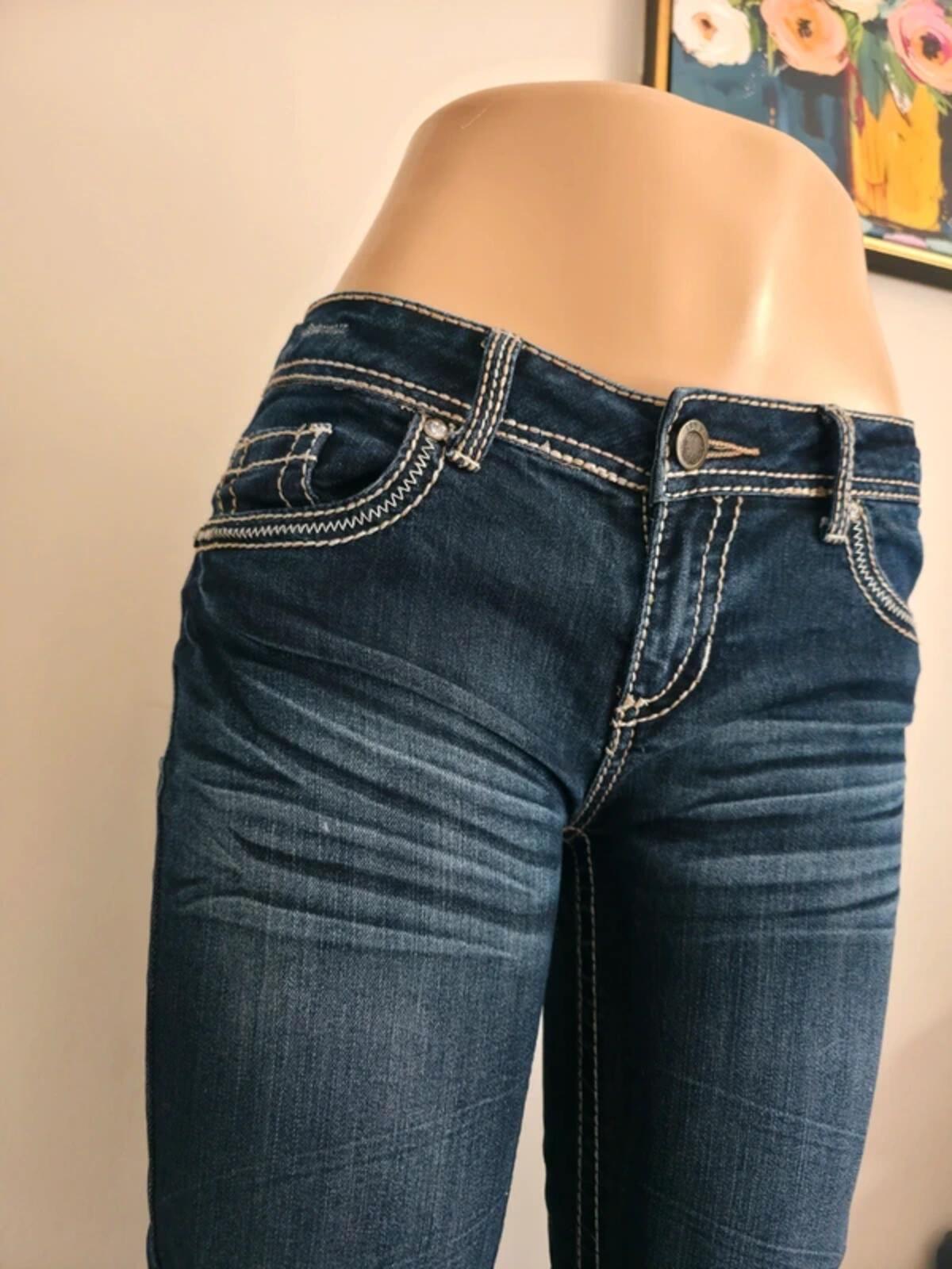 1st Kiss Low Rise Cropped Vintage Y2K Jeans UK Size 8/10