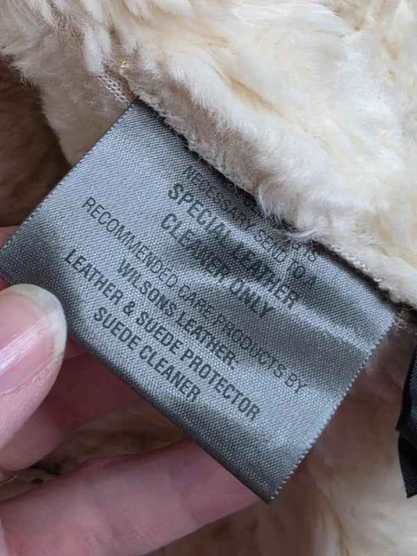 Vintage Y2K Wilsons Leather Faux Shearling Coat UK size 14/16