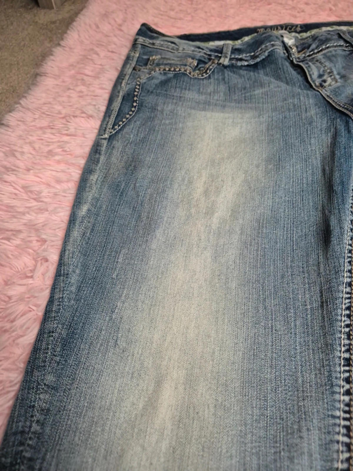 Vintage Y2K Maurices Straight Mid Rise Jeans UK 18 Petite