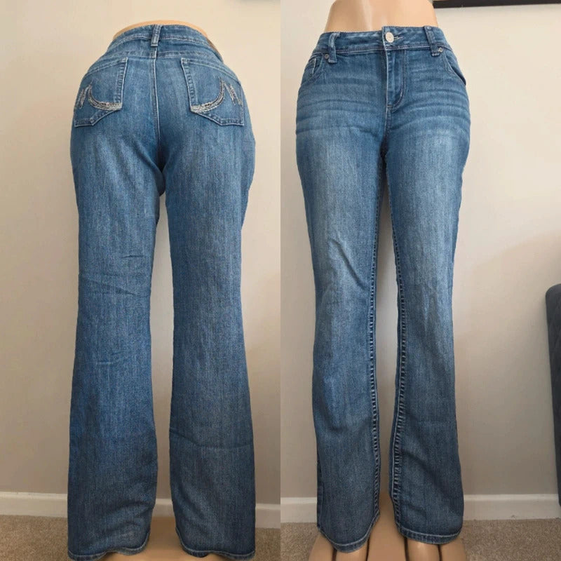 Maurices Mid Rise Bootcut Vintage Y2K Jeans UK Size 14/16 Tall