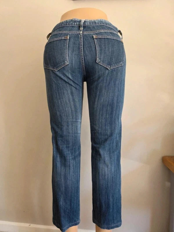 Vintage Y2K G.U. Mid Rise Cropped Jeans UK Size 8 tall