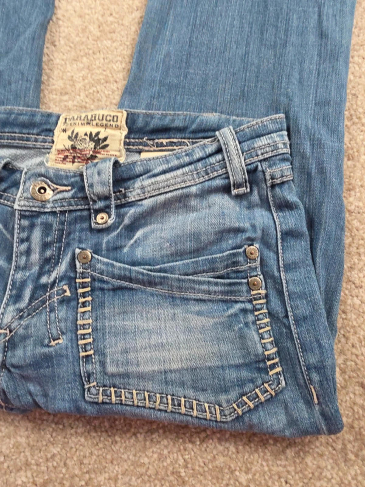 Vintage Y2K Parasuco Super Low Rise Bootcut Jeans UK Size 8
